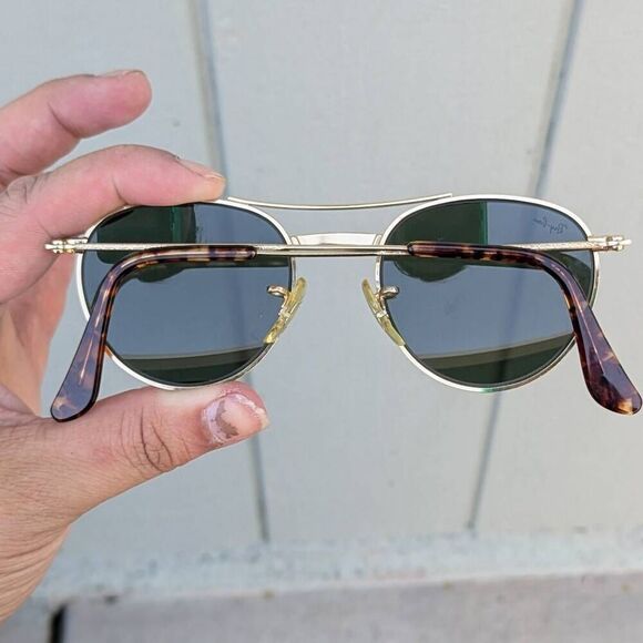 1940s Ray-Ban B&L Retro Round Aviator Gold Plated Sunglasses. W1754 - Picture 7 of 8